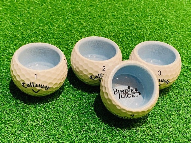 Set - 4er - Birdie Juice Shots - Callaway SUPERSOFT weiss